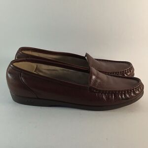 SAS Tripad comfort womens antique brown made in USA leather loafers size 10 N